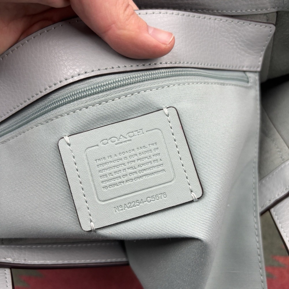 Coach Colorblock Horse & Carriage Carry All‎ Tote Bag Green Multi C5676 - Picture 9 of 10